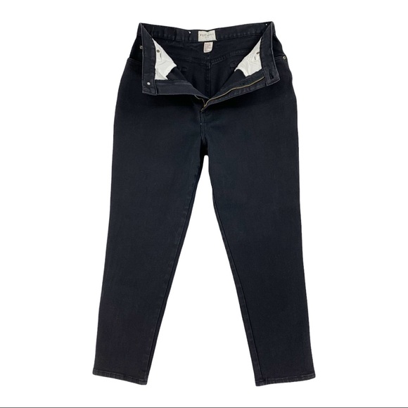 Retro Black High Rise Mom Jeans Stretch Tapered Leg by West Port Denim - Picture 5 of 16